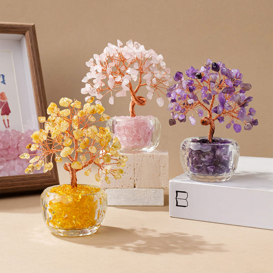 Tree with Gemstone Abundance Bowl for Home