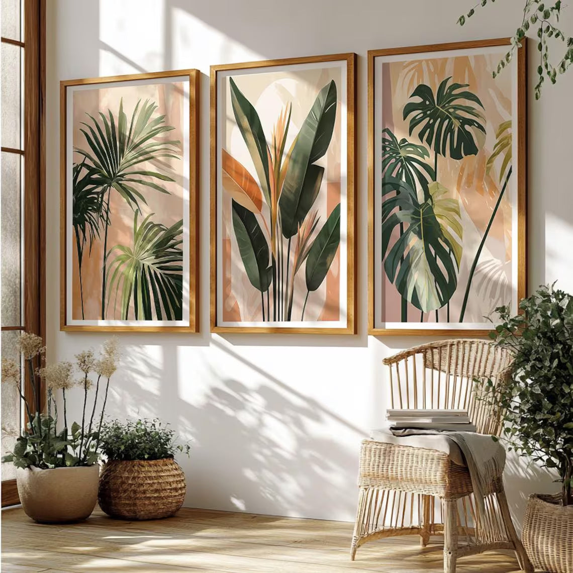 Palm Tree Watercolor Plant Canvas
