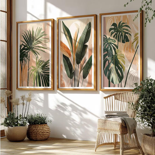 Palm Tree Watercolor Plant Canvas
