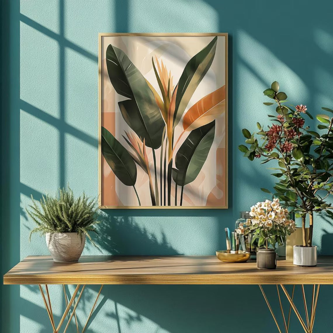 Palm Tree Watercolor Plant Canvas