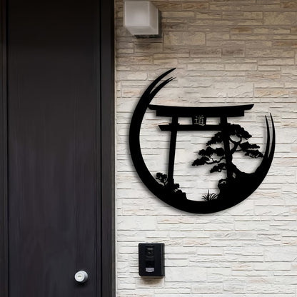 Japanese Bonsai Tree Torii Gate Wall Sculpture